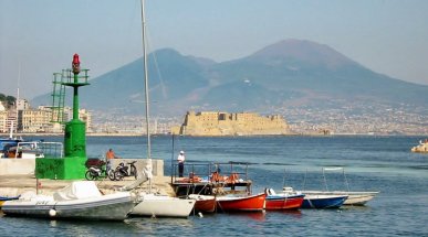 The Bay of Naples with Vesuvius and Castel dell'Ovo, Italy