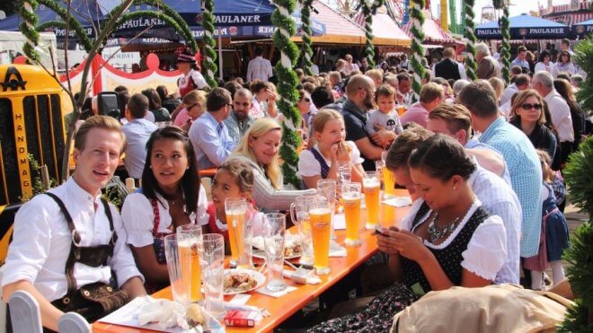 7 Festivals: Oktoberfest - People Sitting in the Beer Garden