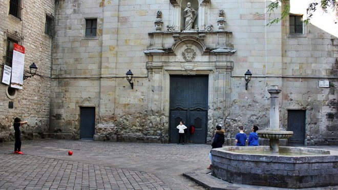 End of Detour: Kids Playing Soccer at San Felip Neri Square