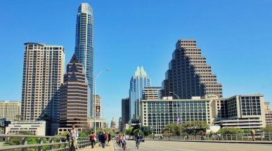 Skyline from Congress Avenue Bridge, Austin, Texas