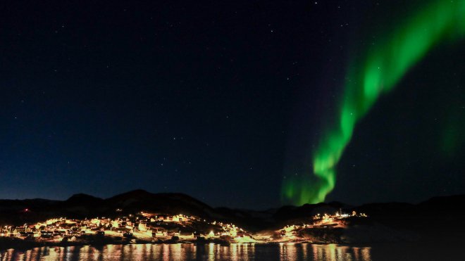 Northern Lights Above Ittoqqortoormiit, East Greenland