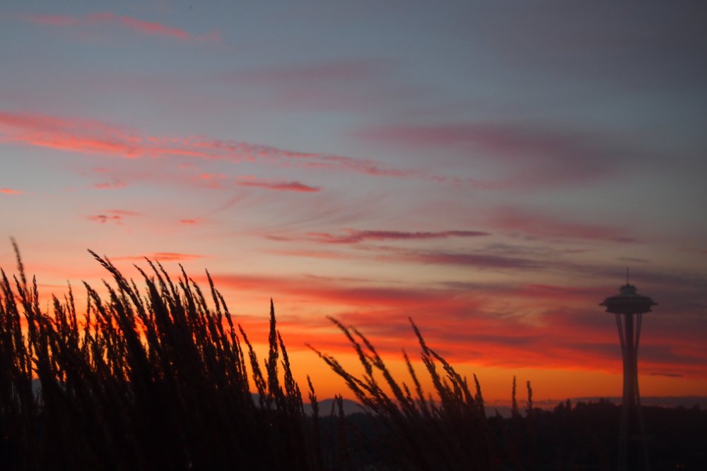 US Coast to Coast: Seattle's Space Needle at Sunset